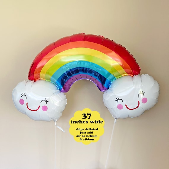 BIG Rainbow Balloon - 37" Colorful Rainbow Birthday Party Decorations Rainbow Cloud Smile Balloons Birthday Colorful Pride Rainbow Decor Il_570xn