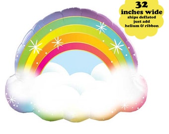 Rainbow Cloud Balloon - 32" Lucky Birthday Party Decorations St Patricks Day Rainbow Baby Shower Colorful Party Theme Kids Balloons Girls