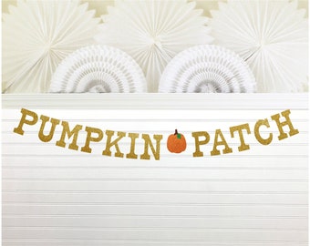 Pumpkin Patch Sign - Glitter 5 inch Letters -Fall Home Decor Banner Farmers Market Harvest Season Barnyard Pumpkin Decorating Farm Theme