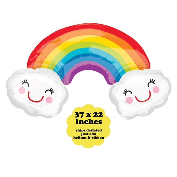 Rainbow Balloon - Rainbow Birthday Party Decorations 37" Rainbow Cloud Smile Balloon Birthday Rainbow Hunt Window Decor Rainbow of Hope Air Il_570xn