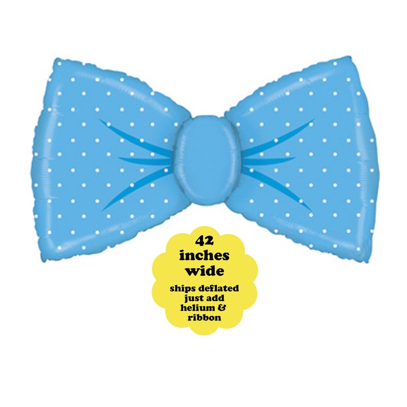 Bow Tie Balloon 42 Little Man Party Decorations It's A Boy Baby Shower Decor Bow Tie Birthday Party Balloon Blue Bowtie Large Foil Bows image 2