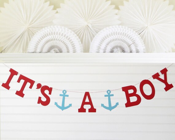 It S A Boy Nautical Banner 5 Inch Letters Anchor Theme Baby