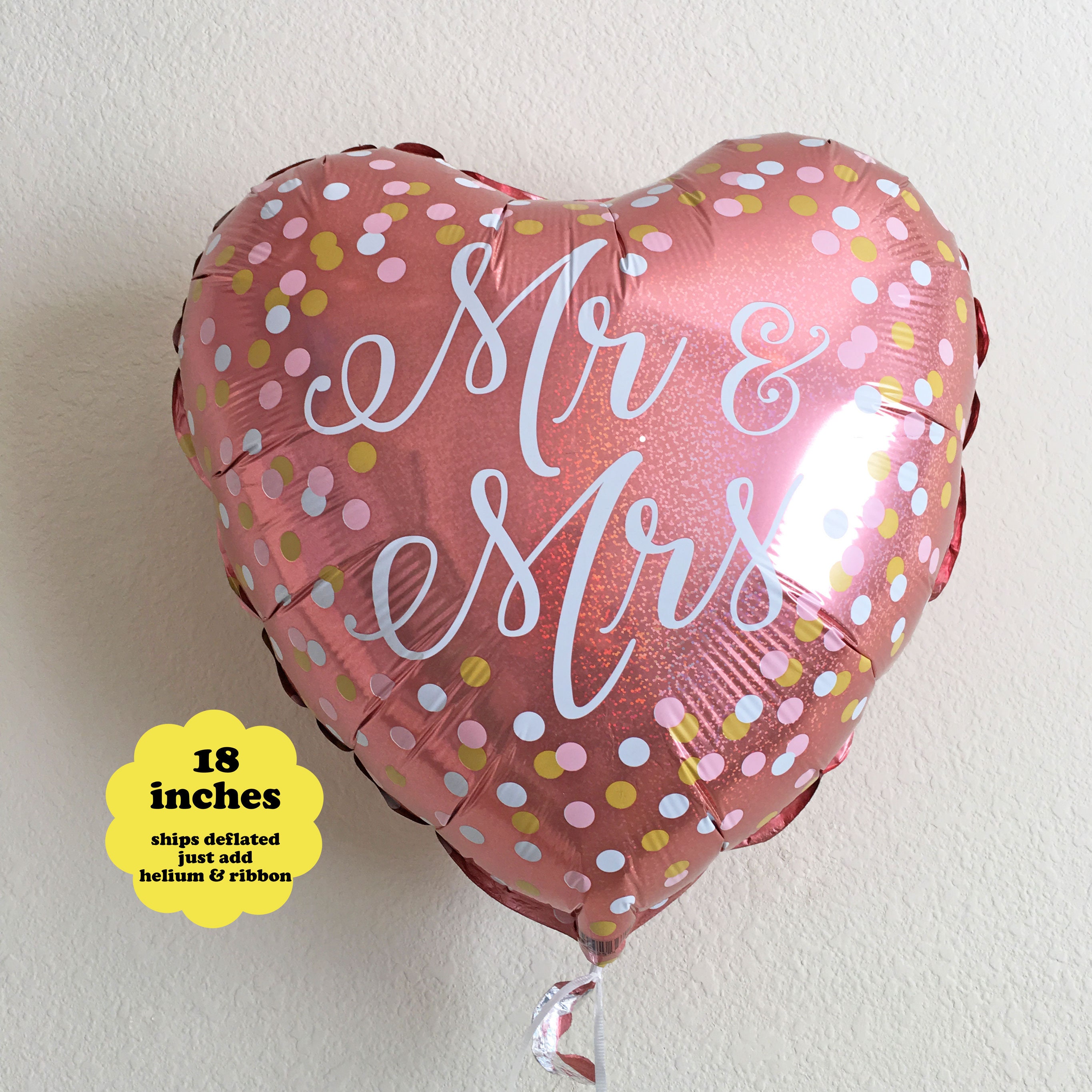 Bridal Shower Balloon Bouquet Mr & Mrs Balloon Rose Gold Etsy