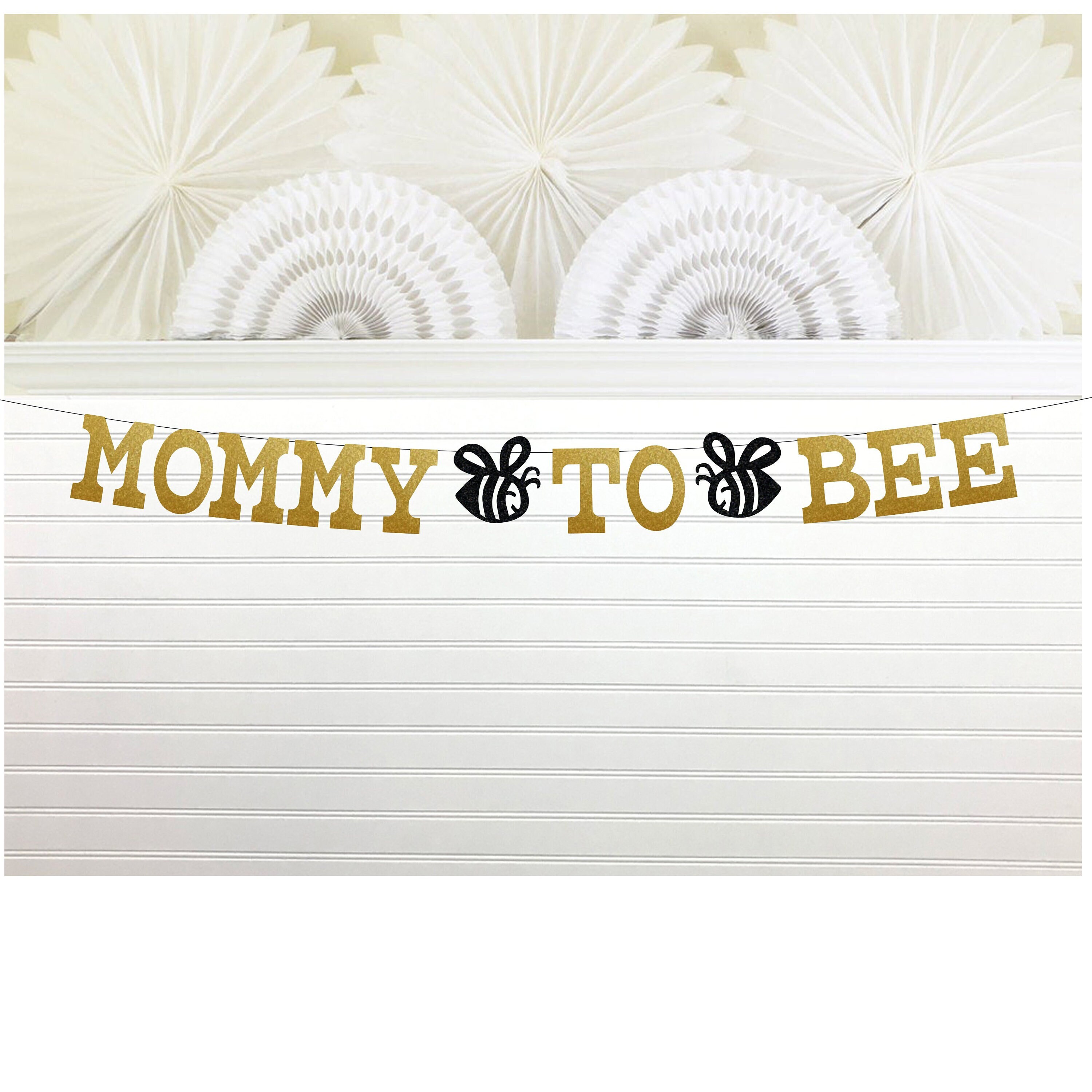 Mommy to Bee Banner 5 Inch Letters Baby Bee Shower Decorations Garland Bumble Bee Theme Mom to Be Sign Babee