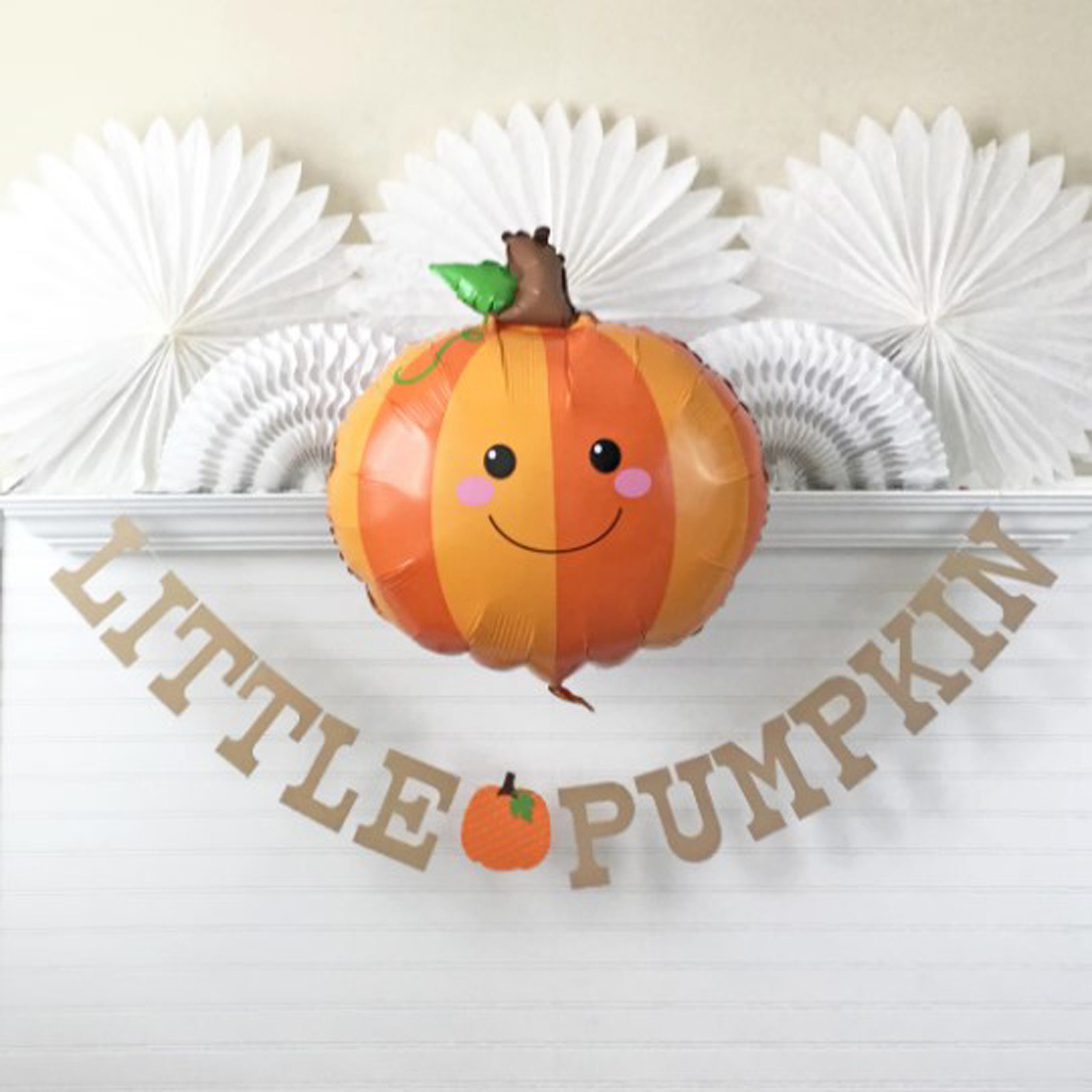 Little Pumpkin Banner 5 inch Letters Rustic Fall Baby Shower Decorations Pumpkin Baby Garland Lil Pumpkin Balloon Fall 1st