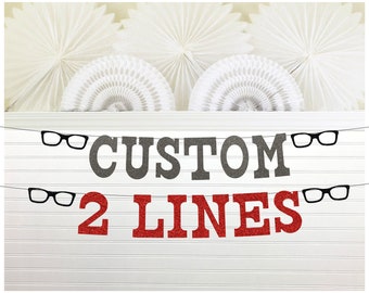 Custom Glasses Banner - Glitter 5 inch Letters - Sunglasses Birthday Party Decorations One Two Cool Dude Kid Themed Beach Bachelorette Sun