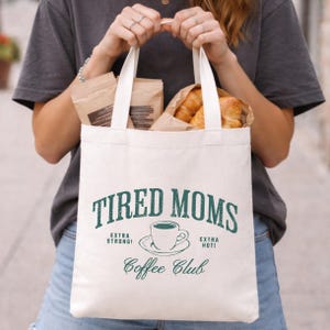 Tired Moms Coffee Club Shirt, Coffee Lover Mama Shirt png, Overstimulated moms png, Cute Mom Mothers Day png, Coffee Varsity motherhood png image 3