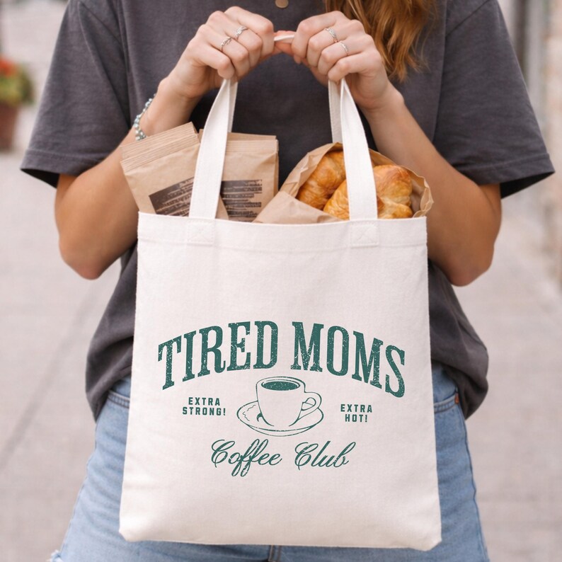 Tired Moms Coffee Club Shirt, Coffee Lover Mama Shirt png, Overstimulated moms png, Cute Mom Mothers Day png, Coffee Varsity motherhood png image 3