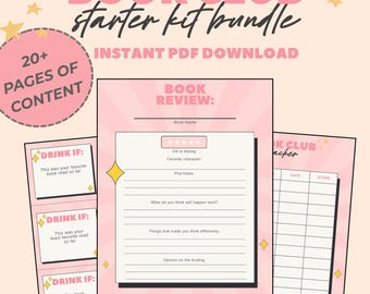 Book Club Starter Kit PDF, Printable Book Club Planner, Book Club Bundle, Book Club Drinking Game, Club Superlatives, Reading Prompts