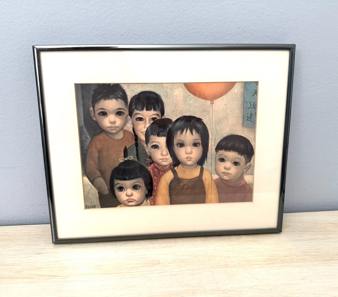 Vintage Margaret Keane Art/ Dragon on Parade Print/ Big Eye