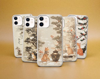 Japanese orange cat Phone Case Furry Cover for iPhone 17 Pro, 16e, 15Pro, 14, 13, Google Pixel 10 Pro XL, 9, Samsung Galaxy S26 Ultra, S25Fe
