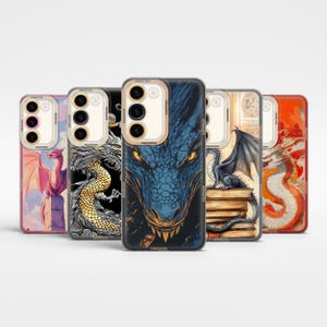 Anime Drachen Handy Hülle Japanischer Manga Cover für Samsung Galaxy S25Ultra, S24Ultra, S23Ultra, A55, iPhone 15Pro Max, 14Pro, 13Pro, 12Pro
