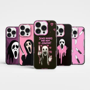 Ghostface Phone Case Halloween Horror Personalised Cover for iPhone 16 Pro,  15, 14, 13, 12, Samsung Galaxy S25 Ultra, S24 FE, S23, S22, A56