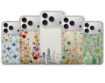 Wildflower Phone Case Floral Botanical Cover for iPhone 17 Pro Max, 16e, 15, 14, 13 & Samsung S26 Ultra, S25 Fe, A57  Pixel 10 XL, 9a, 8