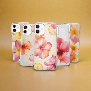 Custodia per telefono Summer Hibiscus, custodia alla moda Hawaii adatta per iPhone 16, 15, 14, 13, 12, Google Pixel 9, 8, 7, 6, Samsung Galaxy S25, S24, S23, S22