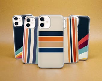 Retro Stripes Handyhülle Passt für iPhone 17 Pro Max, 16, 15, 14, 13, Google Pixel 10 Pro, 9, 8, Samsung Galaxy S26, S25, A57