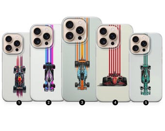 Clear Formula Phone Case Racing Competition Cover fit for iPhone 16e, 15, 14, 13, Google Pixel 9, 8, 7, 6, Samsung Galaxy S25, S24, S23, S22