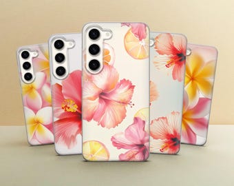 Mobilskal med hibiskusblommor: Sommarigt hawaiiskt blommigt skal för iPhone 17 Pro Max, 16e, 15 14 Samsung S26 Ultra, S25 FE, A56 Pixel 10 Pro XL, 9