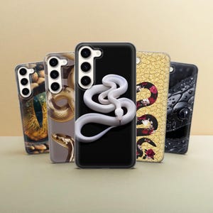 Black Gold Snake Phone Case Pattern Cover fit for Samsung Galaxy S25, S24, S23, S22, S21, Google Pixel 9, 8, 7, 6, iPhone 16, 15, 14, 13, 11