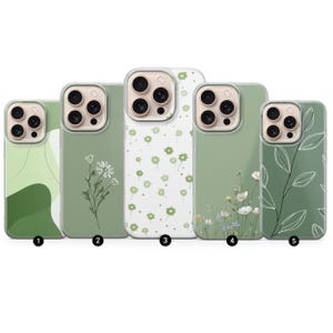 Minimalist Sage Green Swirl Phone Case, Minimalist Cover fit for iPhone 16, 15, 14, 13, Google Pixel 9, 8, 7, 6 Samsung Galaxy S25, S24, S23