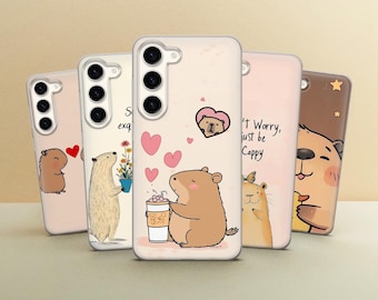 Capybara Phone Case Cute Animal Cover for iPhone 17 Pro Max, 16e, 15, 14, 12 & Samsung S26 Ultra, S25 FE, A57, Pixel 10 XL, 9a, 8