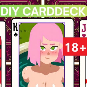 Sexy Anime Spielkarten Deck | Nummerierte Pokerkarten | Drucken Sie Ihre eigenen Karten | Karten-Kit zum Selbermachen | EK01