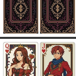 Jeu de cartes à jouer Anime | Cartes de poker numérotées | Imprimez vos propres cartes | Kit de cartes DIY | SK02