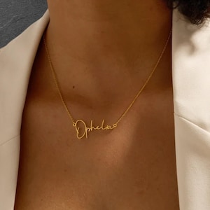 Collar con nombre personalizado / Colgante con letra cursiva / Acero inoxidable / Joyería para mujer / Gargantilla tipo cadena