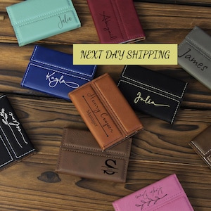 Porte-cartes de visite en cuir, Porte-cartes de visite personnalisé, Porte-cartes de visite à monogramme, Porte-cartes de visite personnalisé, Cadeau d'entreprise