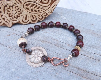 Rosewood and Bone Bracelet