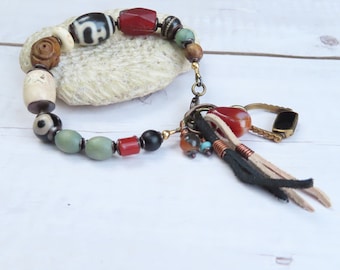 Tribal Style Eclectic Beaded Bracelet -By Gypsy Intent