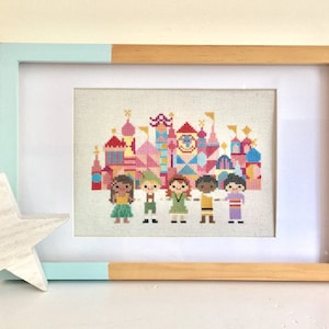 Small World Cross Stitch Pattern-Ride Inspired Fan Art Parody: Instant PDF Digital Download