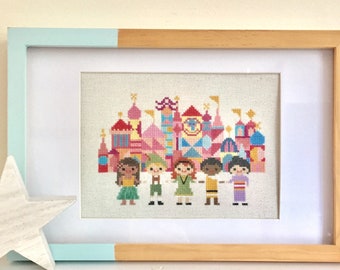 Small World Cross Stitch Pattern-Ride Inspired Fan Art Parody: Instant PDF Digital Download