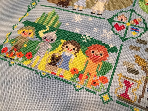 Oz Sampler Stitch-along: Wizard of Oz Inspired Parody Cross