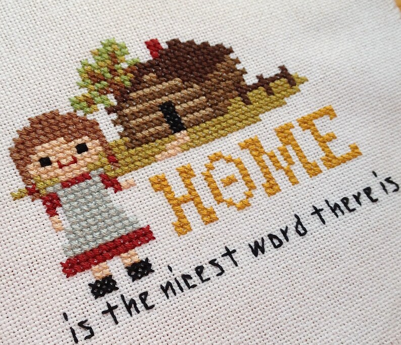 Home Is the Nicest Word Cross Stitch: Little House on the | Etsy