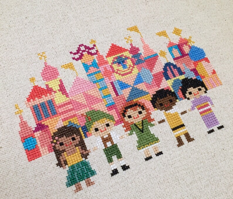 Small World Cross Stitch PatternDisney Ride Inspired Fan Art Etsy
