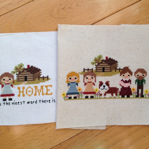 Little House on the Prairie 2 Pack Cross Stitch Patterns: Little House Inspired Modern PDF- Instant Download