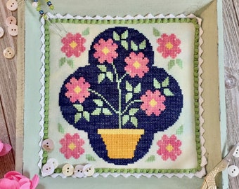 Spring Primrose Cross Stitch Pattern-PDF Instant Download