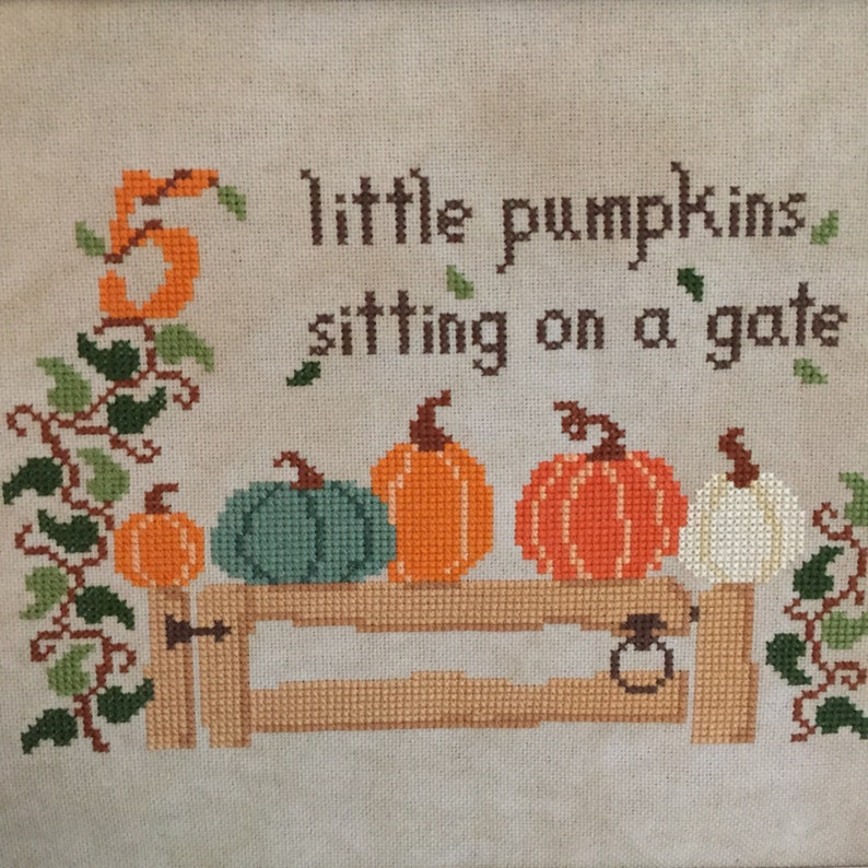 Five Little Pumpkins Cross Stitch Pattern PDF Instant Download - Etsy