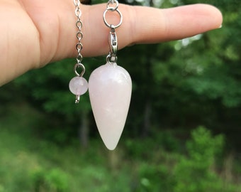 Rose Quartz Pendulum (priestess, goddess, healer, inner wisdom, divination)