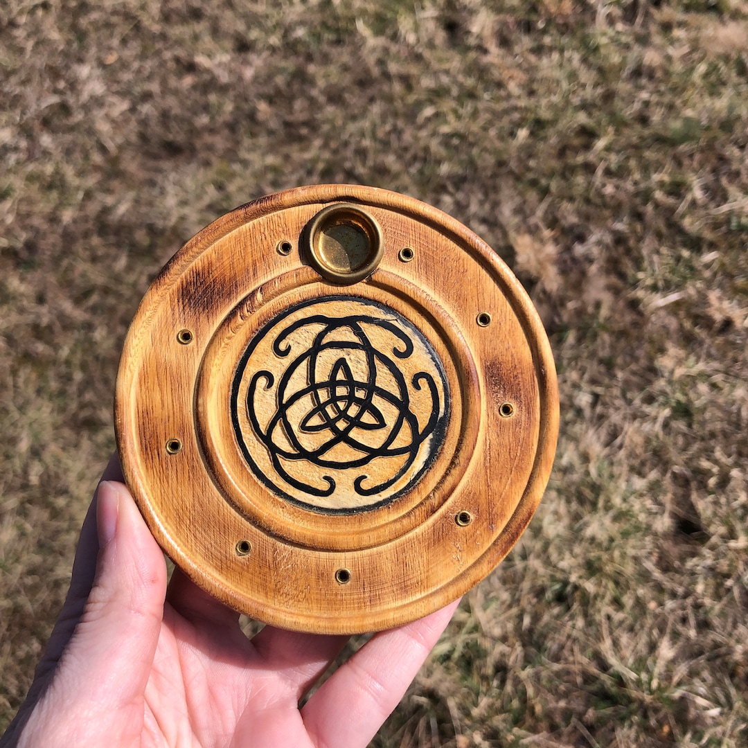 DIVINE IMPERFECTION Celtic Incense Tray Wooden 4 Inches incense, Altar, Goddess, Devotional Etsy