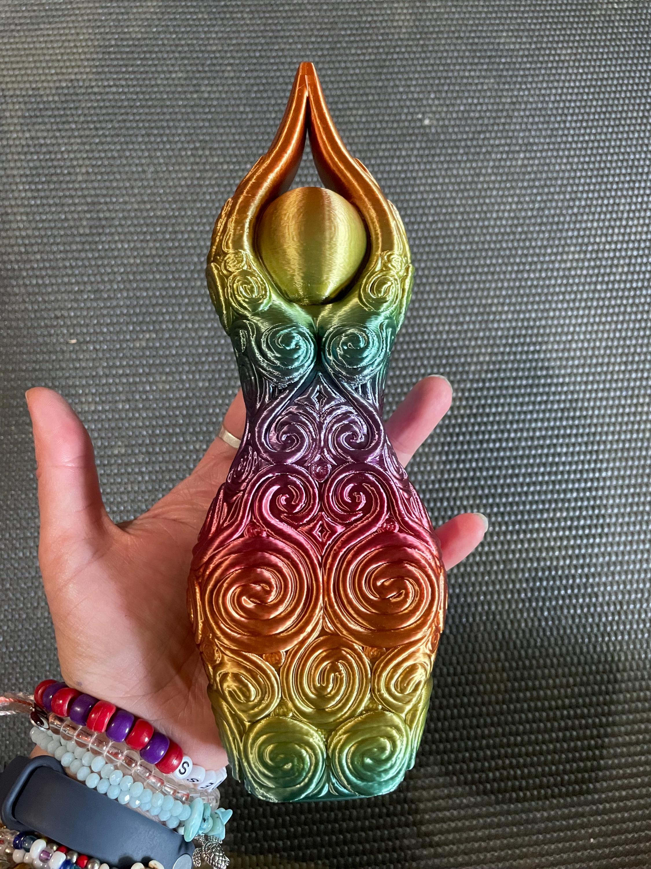 NEW GIANT Newgrange Goddess Statue, Rainbow gradient (giant goddess, altar, full size, pride, goddess figurine, divine connection)