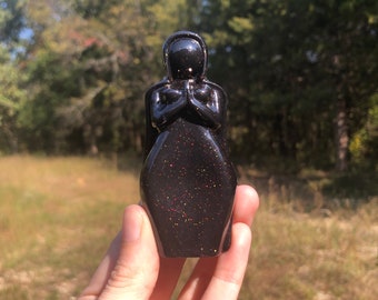 Hecate Cloaked Goddess Statue (statue, priestess, cloak, robe, wrap, Hekate, crone, wisdom, priestess, crossroads)