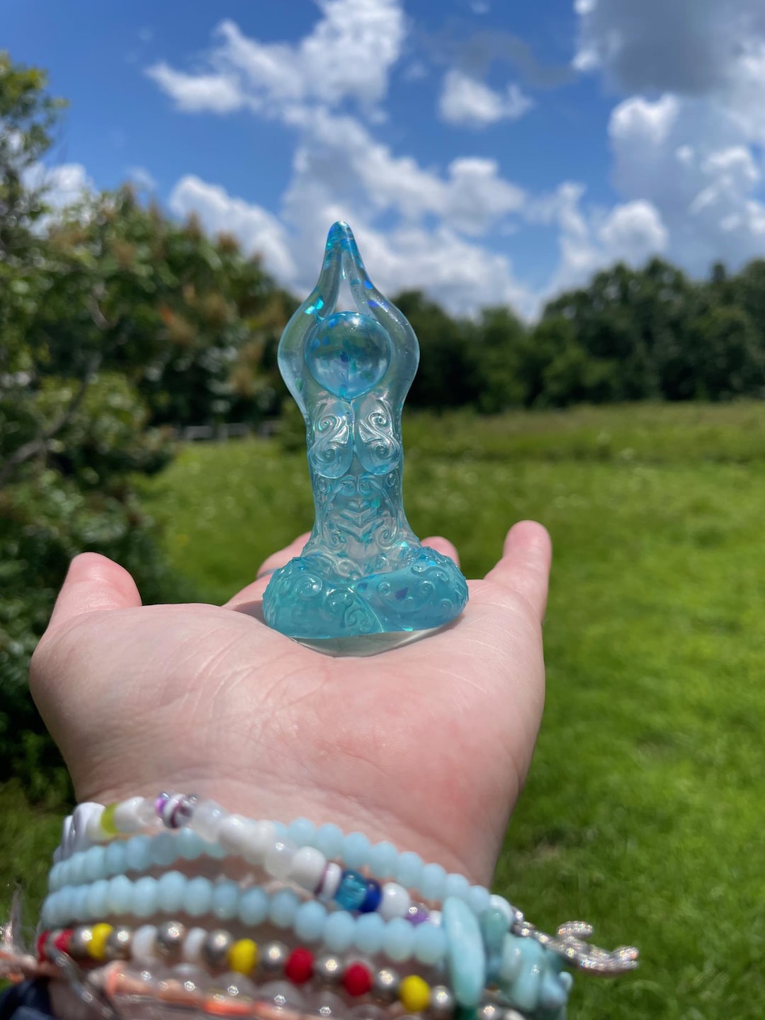 SPECIAL EDITION Compassion Blue Devi Meditation Goddess Statue ...
