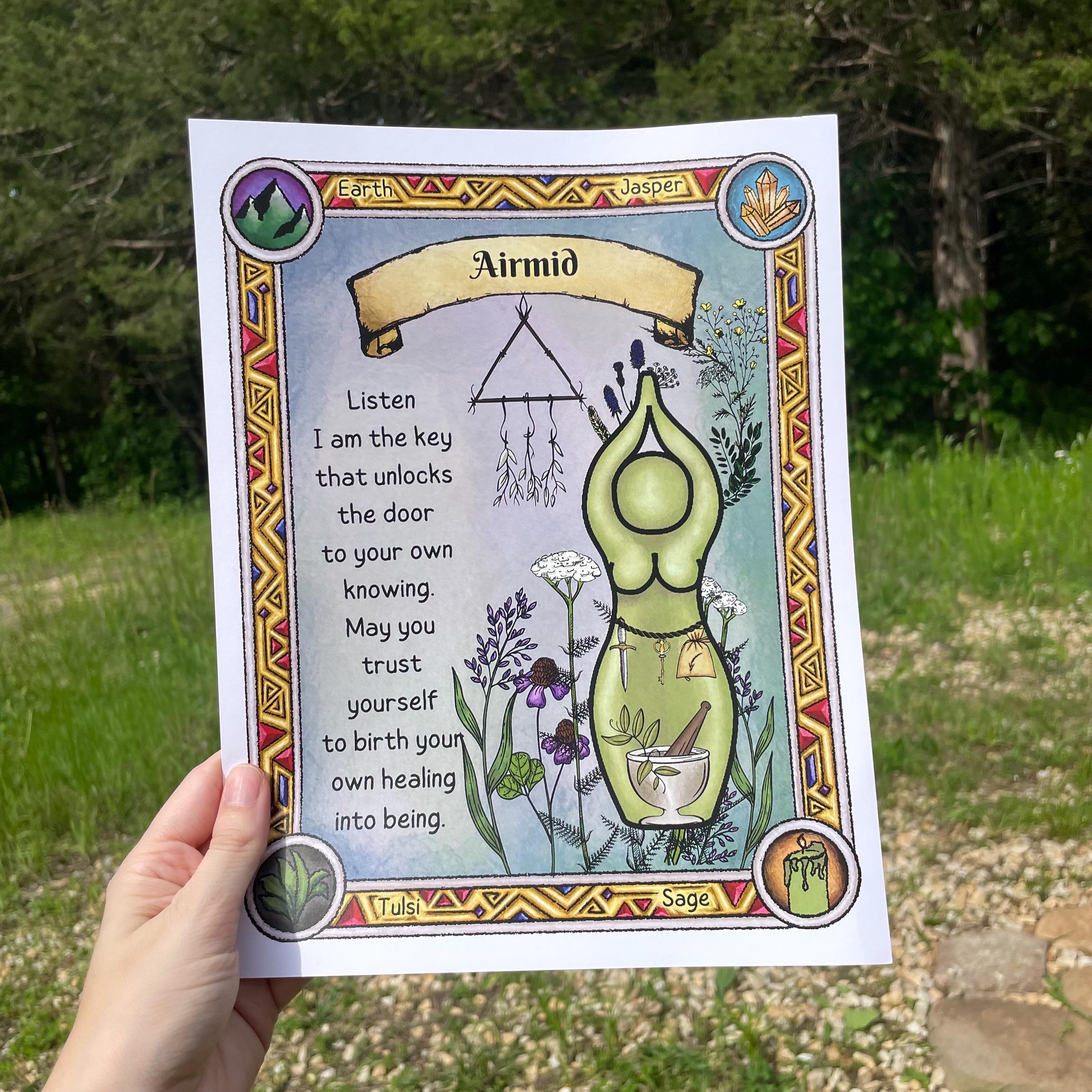 Airmid Altar Print (story Goddess Oracle, Prayer Card, Altar Card