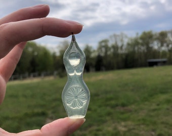 NEW style Mini Bloom Goddess Pendant Semi-Transparent/Clear (goddess, sacred sites, Celtic goddess, divine connection, priestess, pendant)