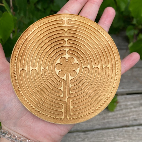 Small Wooden Chartres Labyrinth (sacred path, priestess, pilgrimage, altar, birth)