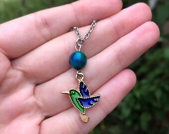 Hummingbird Charm - Story Goddess Belt - Enamel (summer, spring, bird, hummer, goddess, figurine, statue)