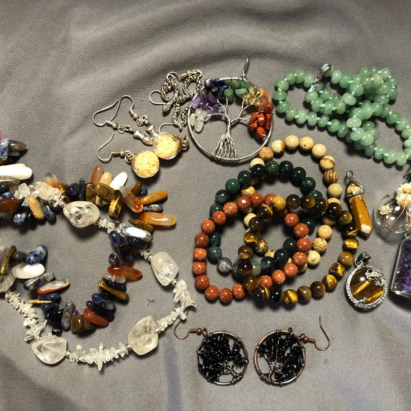 Sacred Adornments - earrings, bracelets, pendants, gemstone necklaces (intention, mindfulness, blessing, fertility, priestess, yoga)