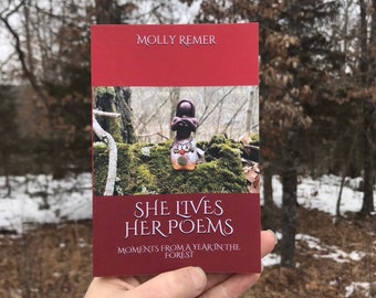 She Lives Her Poems Poetry Book, pocket edition (ritual, earth-based, goddess, thealogy, ecofeminism, nature)